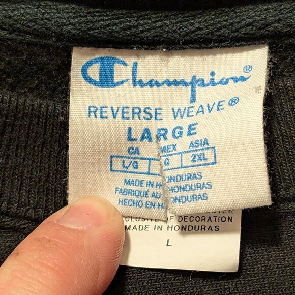 Champion Large Black Men's Sweatshirt - Picture 2 of 3
